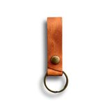 Hakiki Deri Çıt Çıtlı Anahtarlık, Minimal ve Çantaya Asılabilir (Camel)