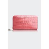 Hakiki Deri, El Yapımı, Kadın Cüzdan, Fermuarlı, 12 Kart Yuvası, 5110 Pembe - %100 Hakiki Dana Derisi
