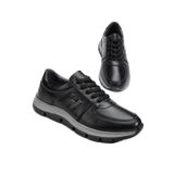 Hakiki Deri Erkek Günlük Ayakkabı Siyah H Model Eva Taban