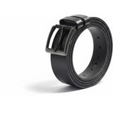 Hakiki Deri Erkek Spor Kemer 4.5 cm Metal Tokalı Kalın Kemer - 110 cm - Siyah