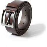 Hakiki Deri Erkek Spor Kemer 4.5 cm Metal Tokalı Kalın Kemer - 115 cm - Kahve