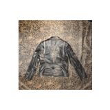 Hakiki Deri Kadın Ceket Slim-fit Biker Şeytan Figürlü Mont