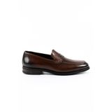 Hakiki Deri Kahverengi Loafer erkek Ayakkabı - E4489 Kahverengi 41