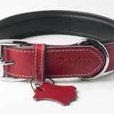 Hakiki Deri Köpek Boyun Tasması S Kırmızı 2,5X32-41 cm
