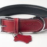 Hakiki Deri Köpek Boyun Tasması XL Kırmızı 4x54-64 cm