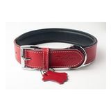 Hakiki Deri Köpek Boyun Tasması XXS Kırmızı 2x22-30 cm