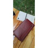 Hakiki Deri Kristal Bordo El Portföyü, Fermuarlı Uzun Cüzdan, Model EDO 002-0006 (KRİSTAL BORDO)