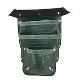 Hakiki Deri Kroko Cepli Tekniker Civi Onlugu Bel Cantasi Yesil