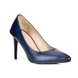 Hakiki Deri Lacivert Kadın Stiletto
