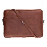 Hakiki Deri Laptop Çantası – 14" ve 16" Uyumlu İnce, Hafif ve Şık Notebook Çantası – Premium Süet Astarlı, Fermuarlı, Omuz Askılı Erkek Kadın Bilgisayar Çantası (Kahverengi, 14")
