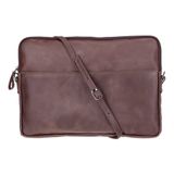 Hakiki Deri Laptop Çantası – 14" ve 16" Uyumlu İnce, Hafif ve Şık Notebook Çantası – Premium Süet Astarlı, Fermuarlı, Omuz Askılı Erkek Kadın Bilgisayar Çantası (Koyu Kahverengi, 14")