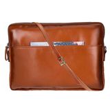 Hakiki Deri Laptop Çantası – 14" ve 16" Uyumlu İnce, Hafif ve Şık Notebook Çantası – Premium Süet Astarlı, Fermuarlı, Omuz Askılı Erkek Kadın Bilgisayar Çantası (Rustik Kahverengi, 16")