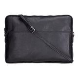 Hakiki Deri Laptop Çantası – 14" ve 16" Uyumlu İnce, Hafif ve Şık Notebook Çantası – Premium Süet Astarlı, Fermuarlı, Omuz Askılı Erkek Kadın Bilgisayar Çantası (Siyah, 16")