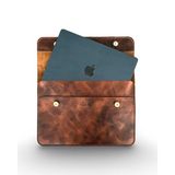Hakiki Deri MacBook Kılıfı 15-16 İnç – Gerçek Deri Premium MacBook Çantası, MacBook Air, MacBook Pro - Mess Collection (taba, 15/16 inç)