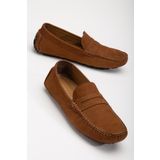 Hakiki Deri Nubuk Rok Kolej Model Taba Erkek Günlük Loafer Ayakkabı