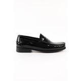 Hakiki Deri Siyah Açma Unisex Kösele Loafer Ayakkabı - K670 Siyah 41