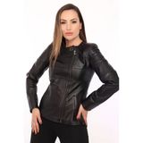 Hakiki Deri Siyah Edwina Kadın Ceket
