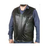Hakiki Deri Siyah Harrington Fermuarlı Erkek Deri Yelek