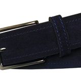 Hakiki Deri Süet Lacivert Kemer 4 cm