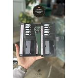 Hakiki Deri Telefon Bölmeli Unisex Cüzdan - 02 - Gri