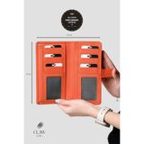 Hakiki Deri Telefon Bölmeli Unisex Cüzdan - 8FL-Turuncu