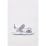 Hakiki Deri Unisex Çocuk Klasik Sandalet 006BA001 Mavi Saten 21