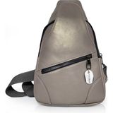 Hakiki Deri Unisex Premium Omuz Çantası Çapraz Çanta Bodybag - Parlak Vizon