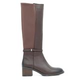 Hakiki Deri/Tekstil Kauçuk Taban Fermuarlı Kadın Çizme - C265987 Kahverengi 37