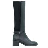 Hakiki Deri/Tekstil Kauçuk Taban Fermuarlı Kadın Çizme - C265987 Siyah 37