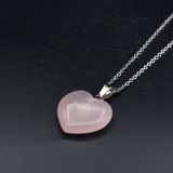 Hakiki Doğal Kalp Pembe Kuvars Kolye Ucu 1.kalite 001