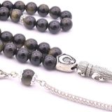 Hakiki Doğal Rainbow Obsidyen Taşı Tesbih 8 Mm