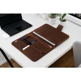 Hakiki Eskitme Deri MacBook Portföy Kılıfı - 13-17 inç Uyumlu Lüks Laptop Çantası 16"