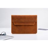 Hakiki Eskitme Deri Zarf Tipi Laptop Kılıfı - 13-17 inç MacBook & Laptop Uyumlu Çanta 13"