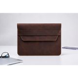 Hakiki Eskitme Deri Zarf Tipi Laptop Kılıfı - 13-17 inç MacBook & Laptop Uyumlu Çanta 14"