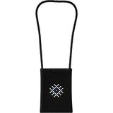 Hakiki Karacakılavuz Dimi Dokuması Ayva Göbeği Motifli Haki Telefon Çantası 17 x 13 cm - 0 - Siyah