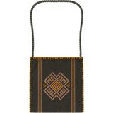Hakiki Karacakılavuz Dimi Dokuması Koç Boynuzu Motifli Yeşil Çanta 25 x 22 cm