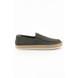 Hakiki Nubuk Deri Haki Renk Loafer Erkek Ayakkabı - 263960-1 Haki 44