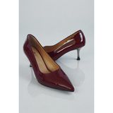 Hakiki Rugan Deri Bordo Kadın Stiletto – 7 cm Metal Ince Topuk Şık Sivri Burun Topuklu Ayakkabı