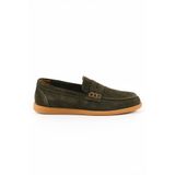 Hakiki Süet Deri Haki Renk Loafer Erkek Ayakkabı - Kauçuk Taban - 264550 Haki 41