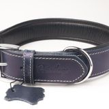 Hakiki Yağlı Deri Köpek Boyun Tasması S Lacivert 2,5X32-41 cm