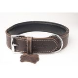 Hakiki Yağlı Deri Köpek Boyun Tasması Xl Koyu Kahverengi 4X54-64 cm
