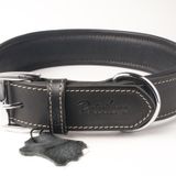 Hakiki Yağlı Deri Köpek Boyun Tasması XL Siyah 4x54-64 cm