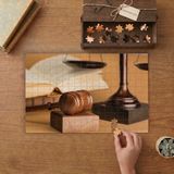 Hakim Tokmağı - Adalet Tasarımı 240 Parça Ahşap Puzzle Ahşap Kutuda MP04975