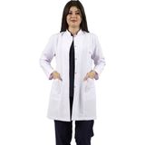 Hakim Yaka Orta Boy Beyaz Bayan Doktor Öğretmen Hemşire Laboratuvar Önlüğü - 3XL