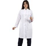 Hakim Yaka Uzun Boy Beyaz Bayan Doktor Öğretmen Hemşire Laboratuvar Önlüğü - 3XL