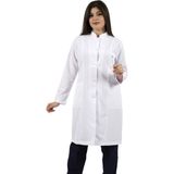 Hakim Yaka Uzun Boy Beyaz Bayan Doktor Öğretmen Hemşire Laboratuvar Önlüğü - XL