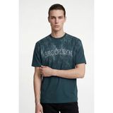 Hakke Erkek Brooklyn Baskılı Oversize T-Shirt - Petrol - XL