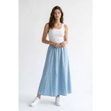 Hakke Kadın Denim A Kesim Midi Etek - Açık Mavi - 38