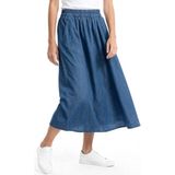 Hakke Kadın Denim A Kesim Midi Etek - Koyu Mavi - 36