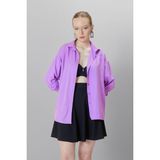 Hakke Oversize Uzun Basic Gömlek - Lila - 34